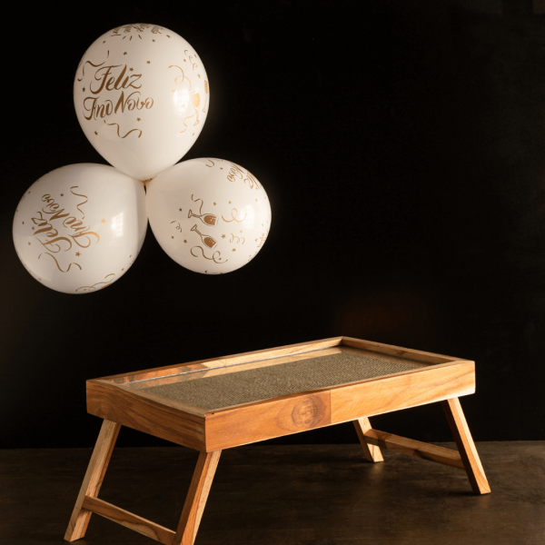 Encontraproduto.com.br - Bandeja de Madeira Teca com Sisal para Servir 50cm
