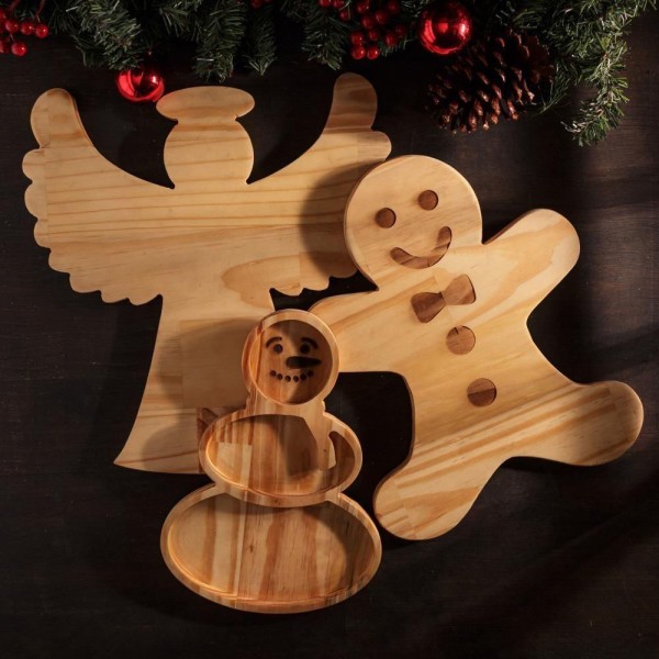Encontraproduto.com.br - Tábua Biscoito em Madeira Pinus 30cm x 28cm x 1,6cm - Woodart