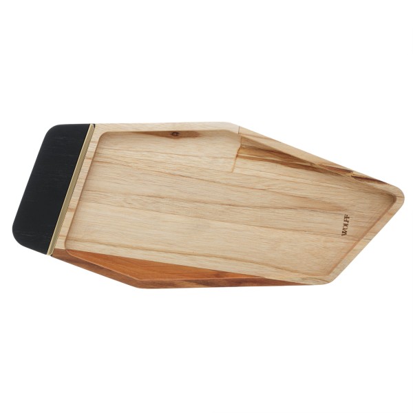 Encontraproduto.com.br - Petisqueira de Madeira com Friso Teca Vermont Black 40cm x 18cm x 2cm - Wolff Craft