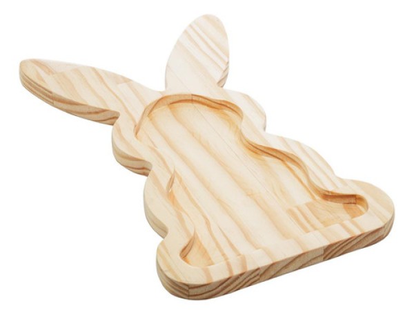 Petisqueira de Madeira Coelho Easter Pinus 35cm x 20cm x 1,5cm - Woodart
