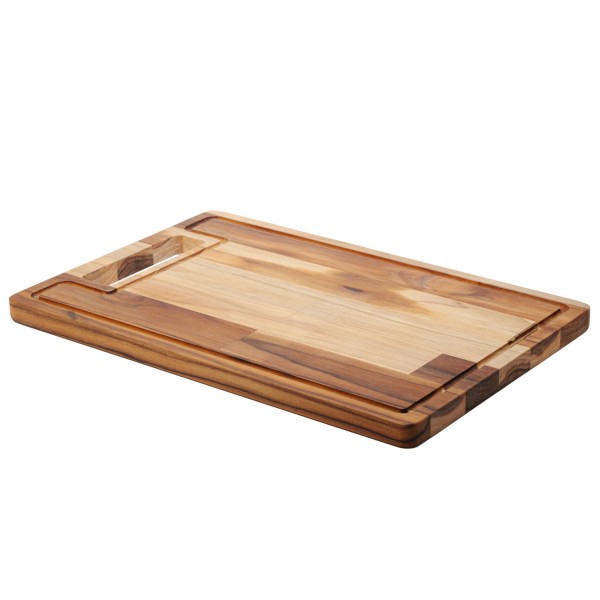 Encontraproduto.com.br - Tábua de Corte Retangular de Madeira Teca Barbecue 45cm x 30cm x 2cm - Wolff Craft