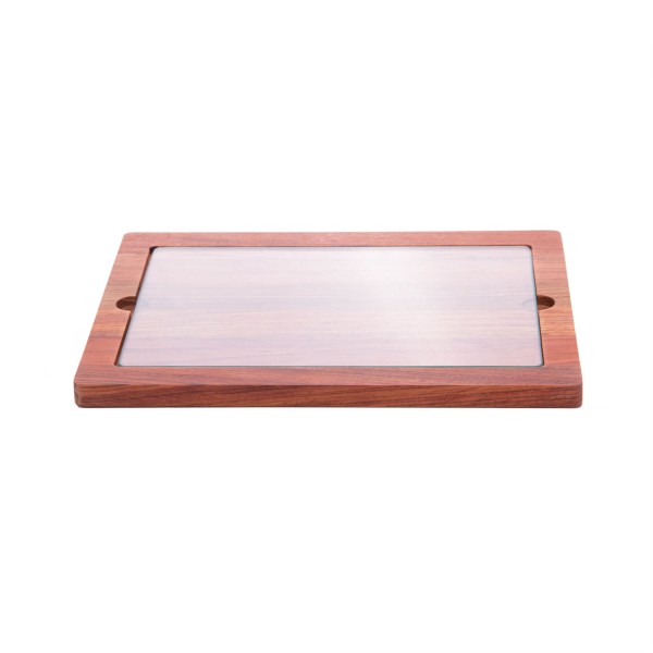 Encontraproduto.com.br - Tábua de Madeira Jatobá com Vidro 37cm x 27cm x 1,5cm - Wolff Craft