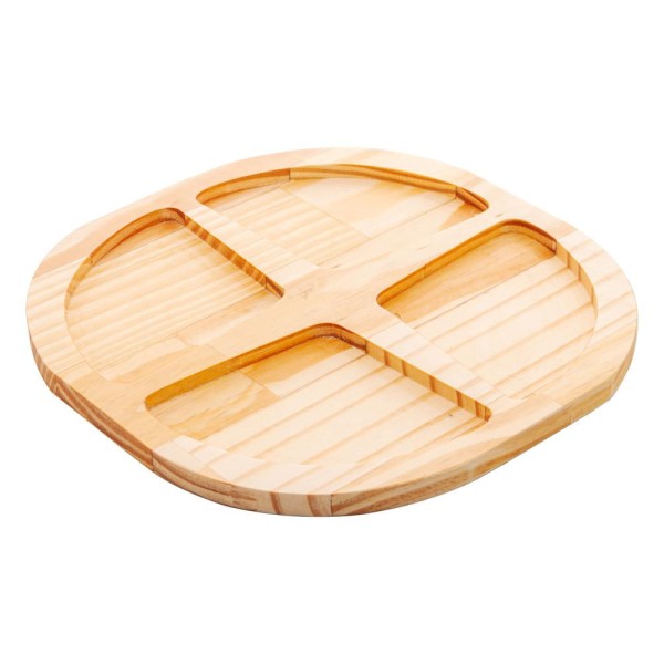 Encontraproduto.com.br - Petisqueira Madeira 4 Divisórias Pinus 32X 32X 1,5Cm