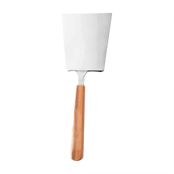 Espátula de Aço Inox com Cabo de Madeira Teca 32cm x 11cm x 4,5cm - Wolff Craft