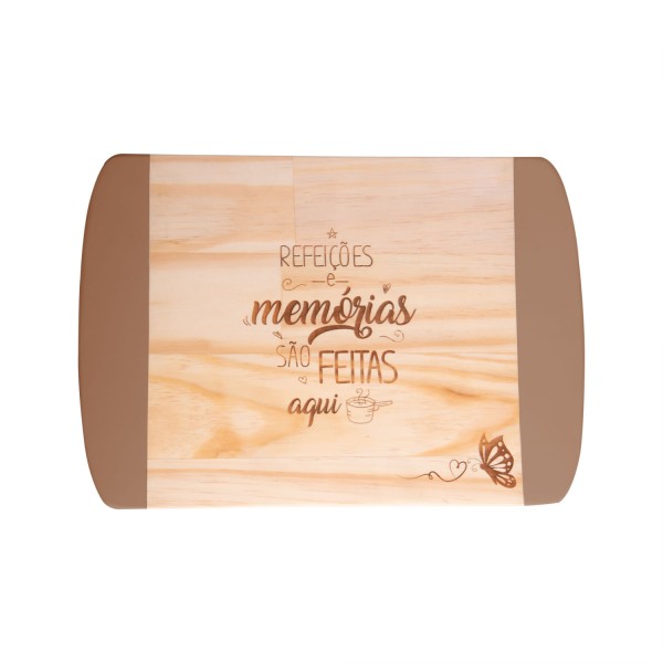 Encontraproduto.com.br - Tábua de Servir de Madeira Pinus Terracota 35cm x 25cm x 2cm - Woodart