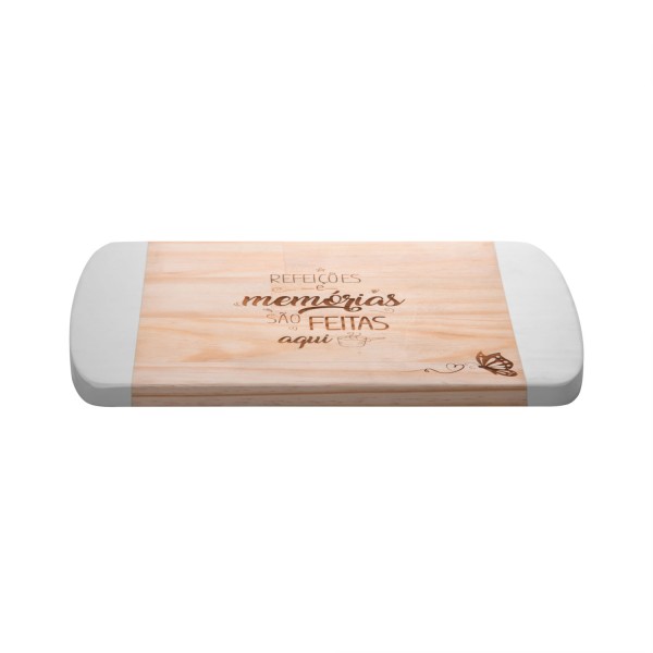 Encontraproduto.com.br - Tábua de Servir de Madeira Pinus Off White 35cm x 25cm x 2cm - Woodart