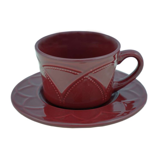 Encontraproduto.com.br - Kit 4 Xícaras Café Em Porcelana Com Pires Iris Verbena 17609
