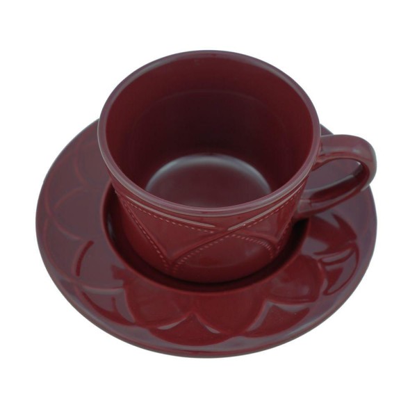 Encontraproduto.com.br - Kit 4 Xícaras Café Em Porcelana Com Pires Iris Verbena 17609