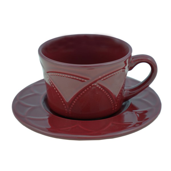 Encontraproduto.com.br - Kit 4 Xícaras Café Em Porcelana Com Pires Iris Verbena 17609