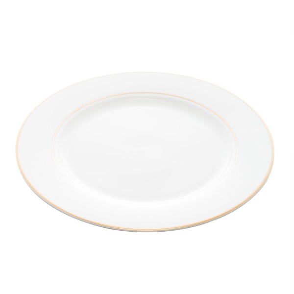 Encontraproduto.com.br - Conjunto 6 Pratos para Sobremesa de Porcelana com Fio de Ouro Mônaco Branco 19cm x 2cm - Wolff