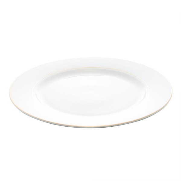 Encontraproduto.com.br - Conjunto 6 Pratos para Sobremesa de Porcelana com Fio de Ouro Mônaco Branco 19cm x 2cm - Wolff