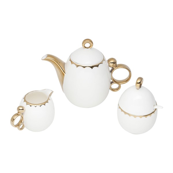 Conjunto 3 Peças para Chá de Porcelana EGG - Wolff