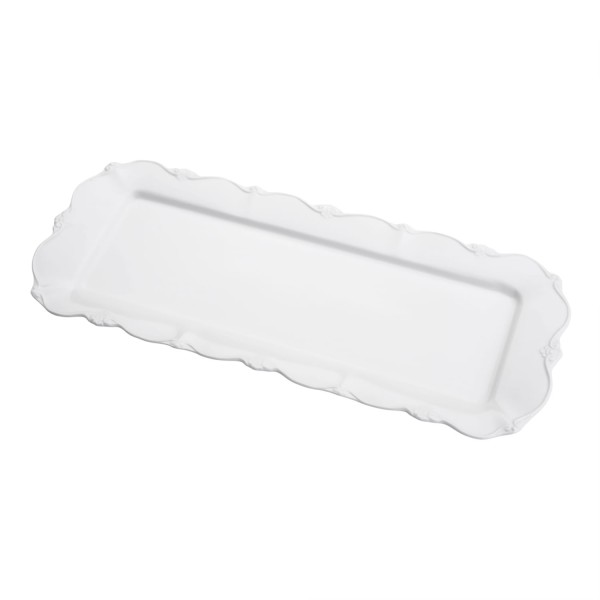 Encontraproduto.com.br - Travessa de Porcelana Fancy Branco 35cm x 16cm x 2cm - Wolff