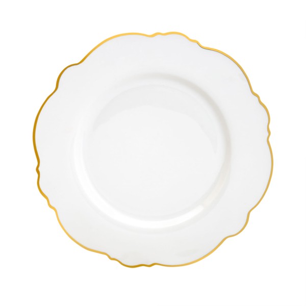 Encontraproduto.com.br - Aparelho de Jantar 42 Peças de Porcelana Maldivas Branco com Fio de Ouro - Wolff