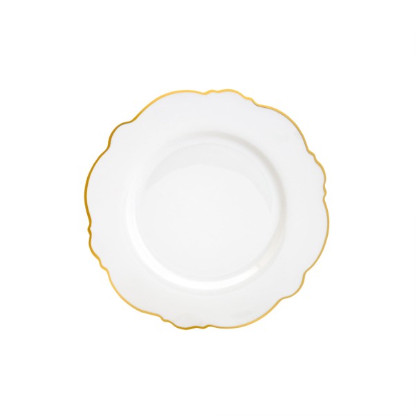 Encontraproduto.com.br - Aparelho de Jantar 42 Peças de Porcelana Maldivas Branco com Fio de Ouro - Wolff