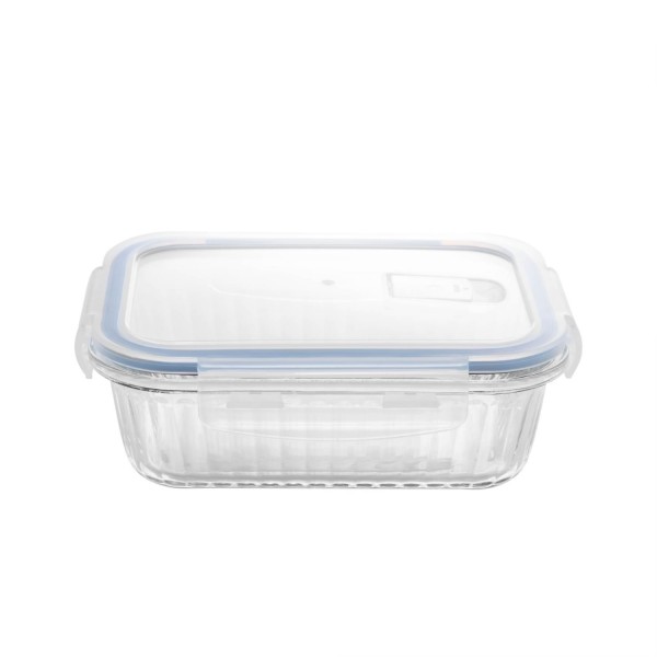 Encontraproduto.com.br - Pote Hermético de Vidro Borossilicato Resistente A Calor com Tampa Plástica Lines 370ml - Wolff