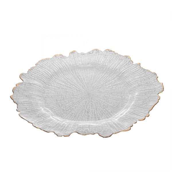 Encontraproduto.com.br - Sousplat de Plástico com Fio de Ouro 33cm - Wolff