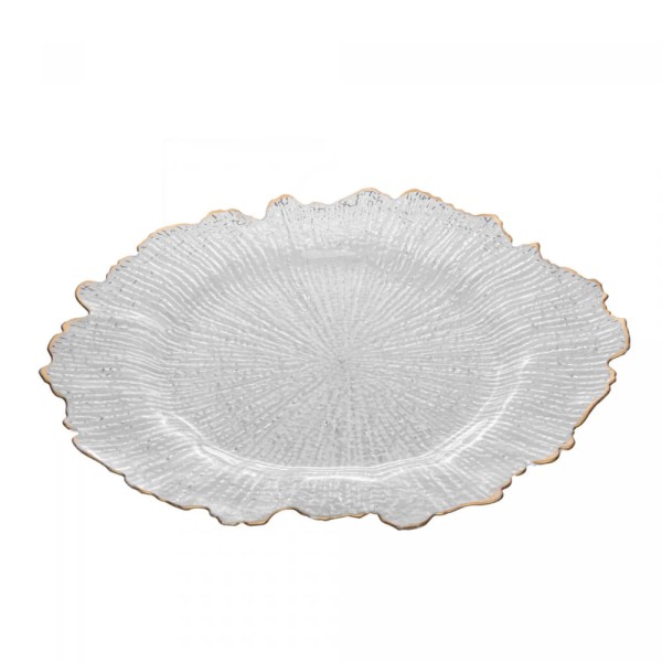 Encontraproduto.com.br - Sousplat de Plástico com Fio de Ouro 33cm - Wolff