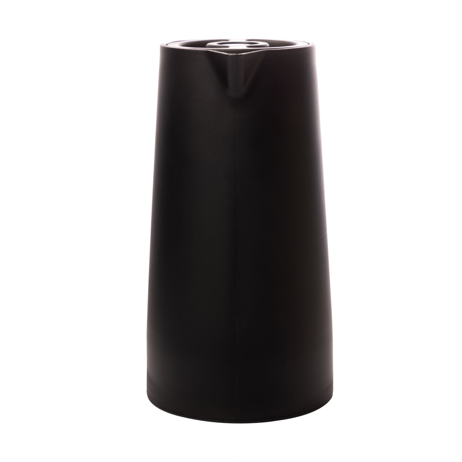 Encontraproduto.com.br - Garrafa Térmica de Plástico com Cabo de Madeira e Termômetro Nórdica Preta 1L - Wolff