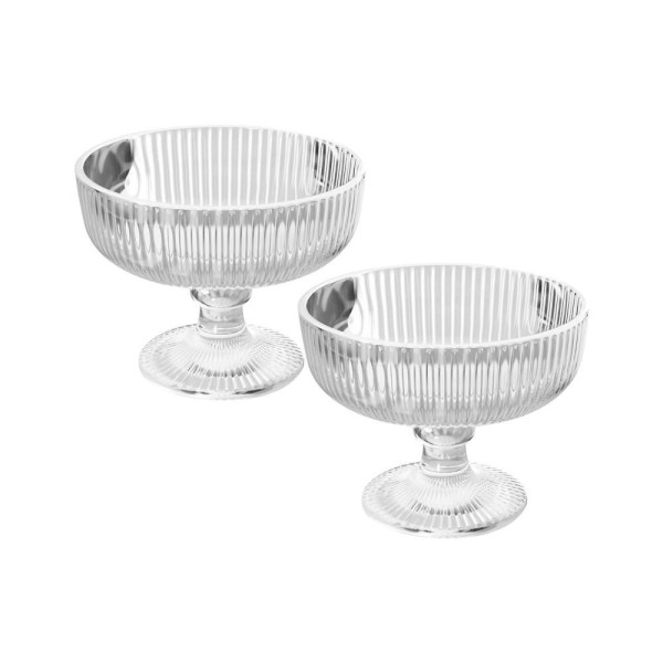Encontraproduto.com.br - Conjunto 2 Taças de Vidro para Sobremesa Lines 320ml - Wolff