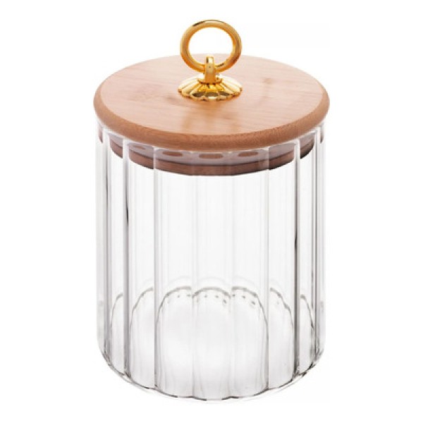 Encontraproduto.com.br - Porta Mantimento de Vidro Borossilicato com Tampa de Bambu Classic 510ml - Wolff