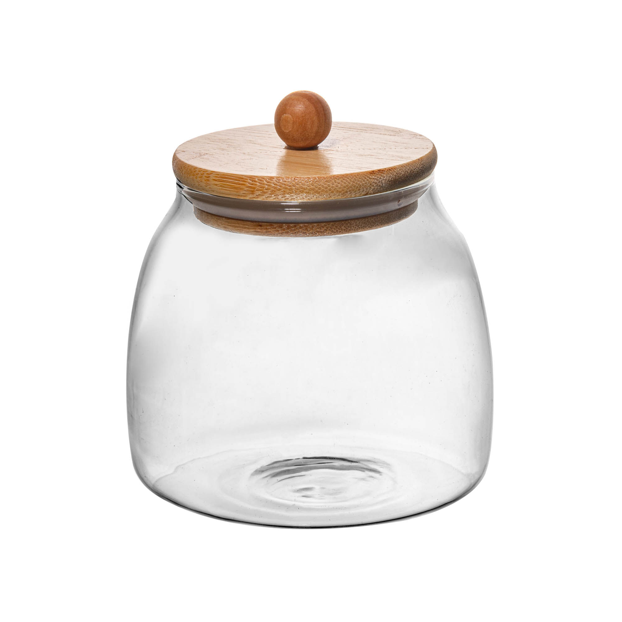 Encontraproduto.com.br - Porta Mantimento C/ Tampa Bambu 800ml em Vidro Wolff
