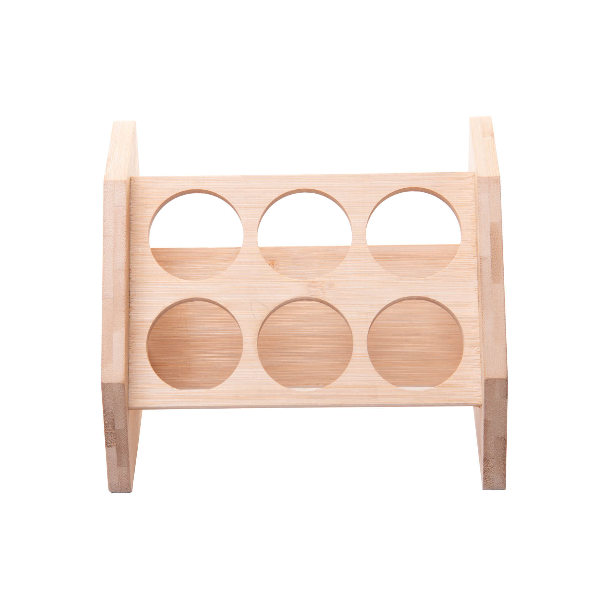 Encontraproduto.com.br - Conjunto 6 Potes em Borossilicato com Tampa de Rosca e Rack em Bambu 120ml - Wolff