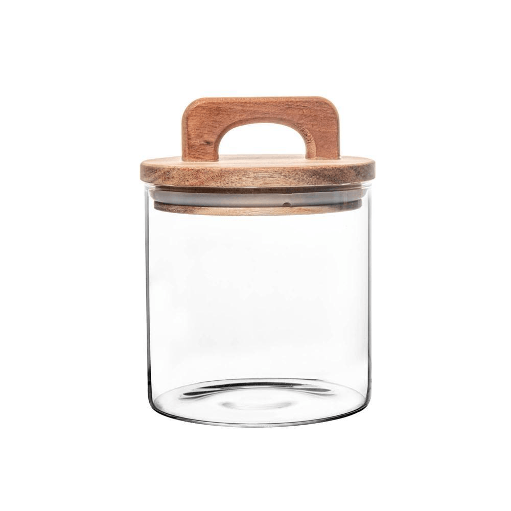 Encontraproduto.com.br - Porta Mantimento de Vidro Borossilicato com Tampa de Acácia 700ml - Wolff