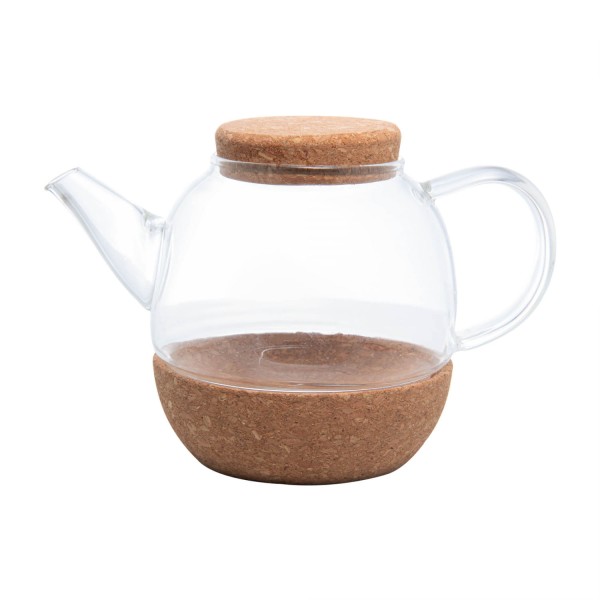 Encontraproduto.com.br - Chaleira de Vidro Borossilicato com Base Antiderrapante e Tampa em Rolha 800ml - Wolff