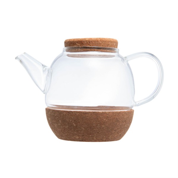 Encontraproduto.com.br - Chaleira de Vidro Borossilicato com Base Antiderrapante e Tampa em Rolha 800ml - Wolff