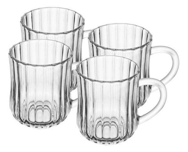 Conjunto 4 Canecas de Vidro Classic 210ml - Wolff