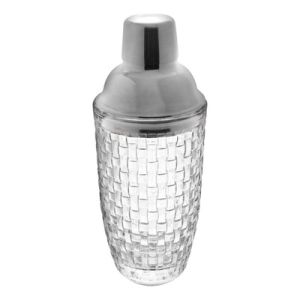 Encontraproduto.com.br - Coqueteleira de Vidro com Tampa Prateada Chess 380ml - Wolff