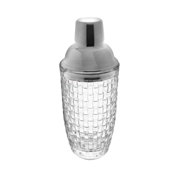 Encontraproduto.com.br - Coqueteleira de Vidro com Tampa Prateada Chess 380ml - Wolff
