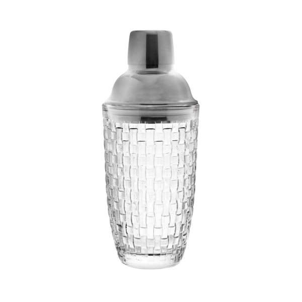 Encontraproduto.com.br - Coqueteleira de Vidro com Tampa Prateada Chess 380ml - Wolff