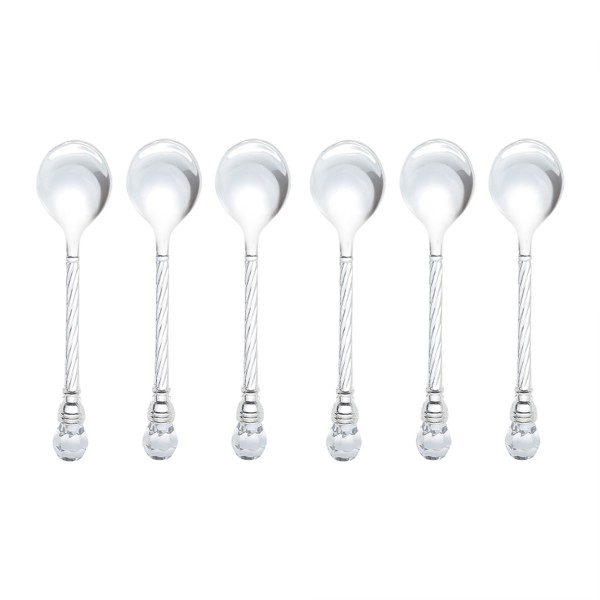 Encontraproduto.com.br - Conjunto 6 Colheres de Café de Zamac Niquelado Crystal 11cm - Wolff