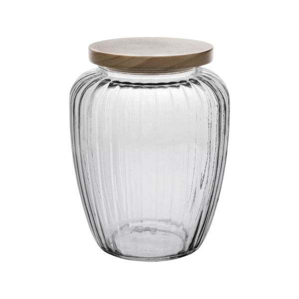 Encontraproduto.com.br - Porta Mantimento de Vidro com Tampa de Pinus 1,9L - Wolff