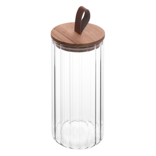 Encontraproduto.com.br - Porta Mantimento de Vidro com Tampa de Acácia Classic 1,18L - Wolff