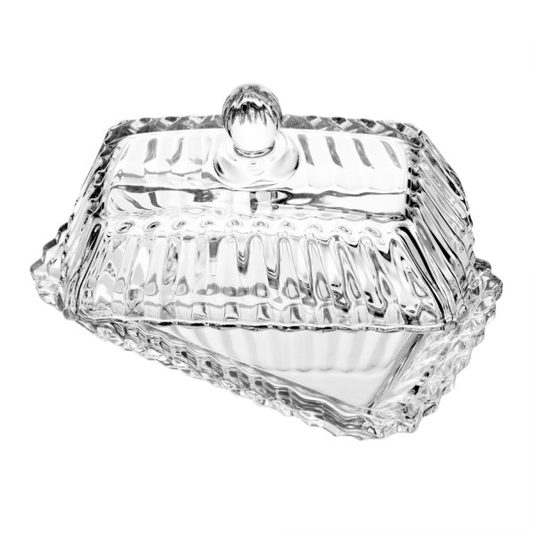 Encontraproduto.com.br - Manteigueira Cristal com Tampa Imperatriz 17X9CM - ROJEMAC