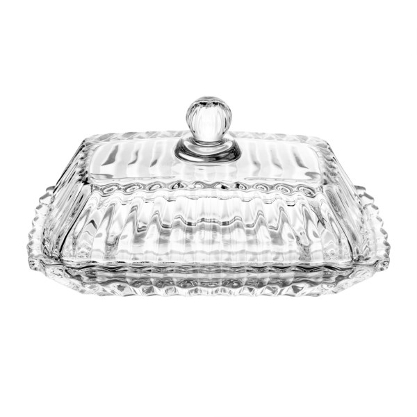 Encontraproduto.com.br - Manteigueira Cristal com Tampa Imperatriz 17X9CM - ROJEMAC
