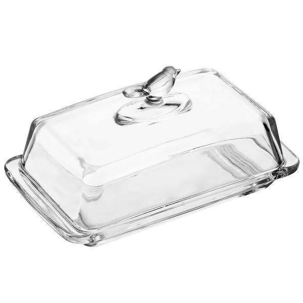 Encontraproduto.com.br - Manteigueira Retangular com Tampa Bird 18cm x 10cm x 9cm Cristal Ecológico - Wolff