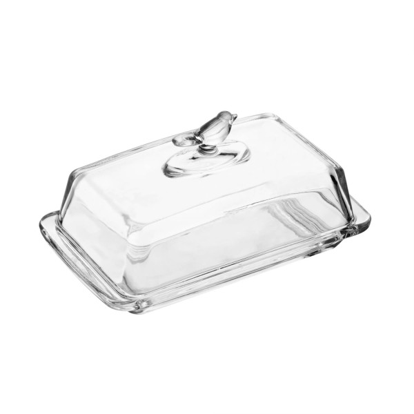Encontraproduto.com.br - Manteigueira Retangular com Tampa Bird 18cm x 10cm x 9cm Cristal Ecológico - Wolff