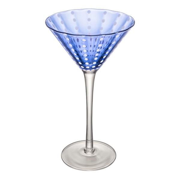 Conjunto 2 Taças para Martini Orquídea 220ml Azul Vidro - Wolff