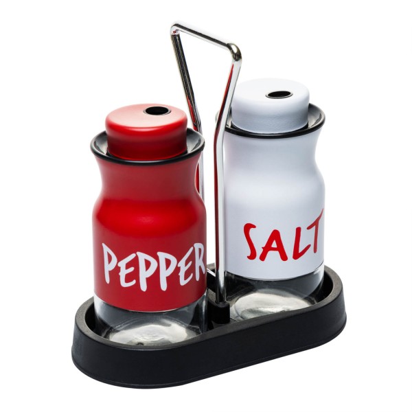 Conjunto 3 Peças Saleiro e Pimenteiro com Suporte 130ml Vidro - Wolff