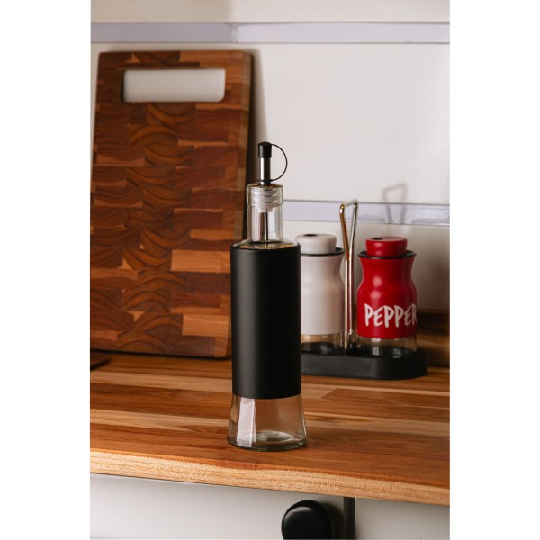 Encontraproduto.com.br - Garrafa para Azeite com Tampa Versatile 300ml Preto Vidro - Wolff