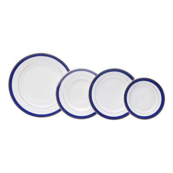 Jogo de jantar em porcelana Wolff Cobalto Gold 30 peças