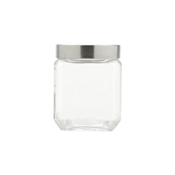 Encontraproduto.com.br - Pote Vidro Quadrado Porta Condimentos Açúcar Sal 1,6 Litros