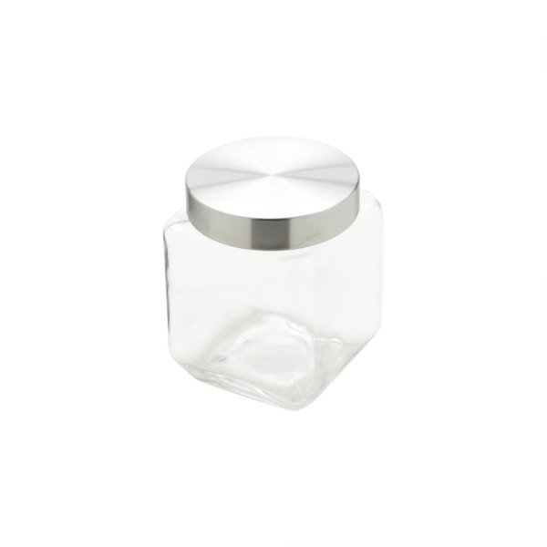 Encontraproduto.com.br - Pote Vidro Quadrado Porta Condimentos Açúcar Sal 1,6 Litros