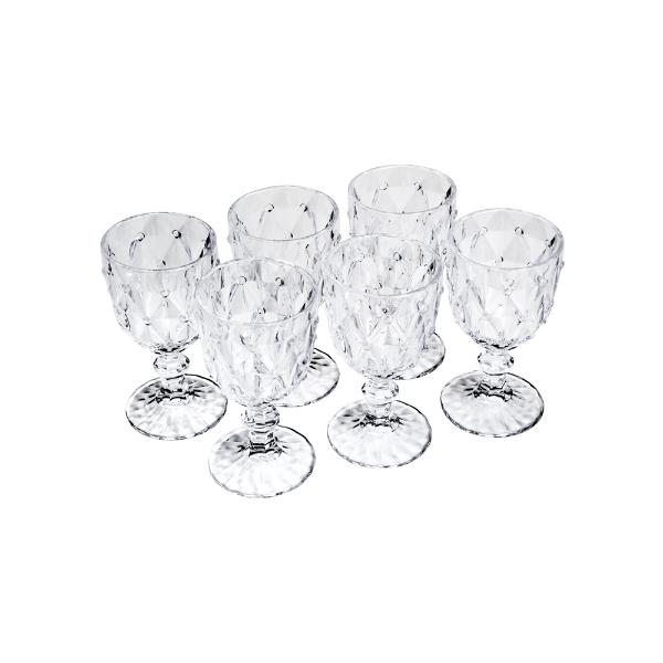 Jogo de taças para vinho em vidro Bon Gourmet Diamond 6 peças 245ml