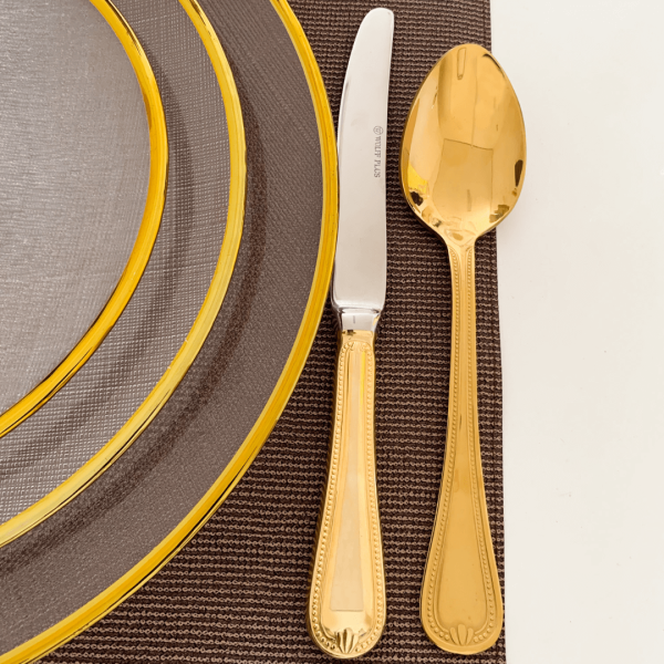 Encontraproduto.com.br - Prato Sobremesa Cristal De Chumbo com Borda Fio de Ouro Wolf - 21 cm