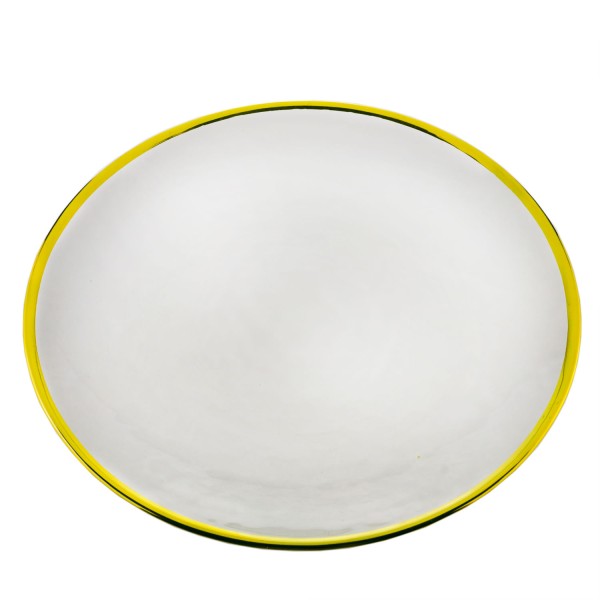 Encontraproduto.com.br - Prato Sobremesa Cristal De Chumbo com Borda Fio de Ouro Wolf - 21 cm